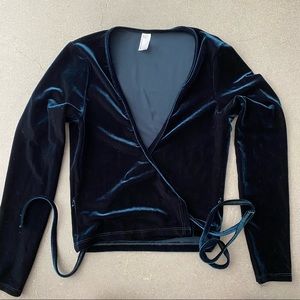 american apparel velvet wrap top